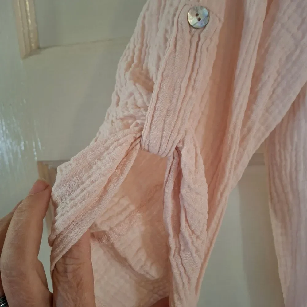 Kaktus Blush Pink Open-Front Blouse (Can376)